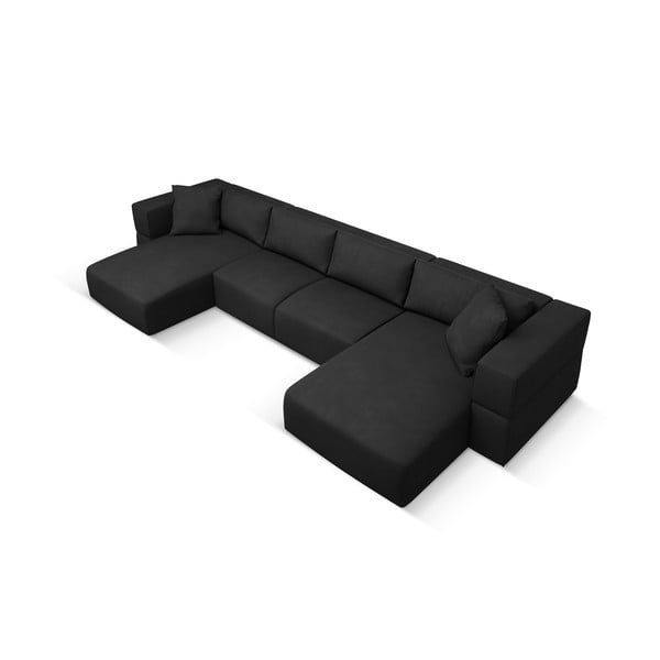Melns stūra dīvāns (U veida) Esther – Milo Casa-image-2