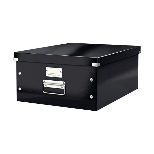 Melna kartona uzglabāšanas kaste ar vāku 37x48x20 cm Click&Store – Leitz