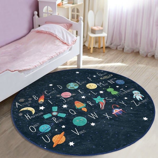 Tumši zils bērnu paklājs ø 100 cm Comfort – Mila Home-image-4