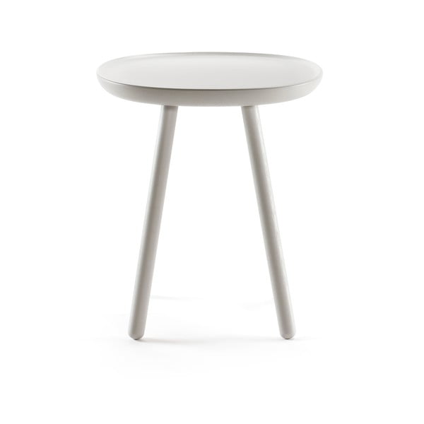 Pelēks masīvkoka žurnālu galdiņš EMKO Naïve, ø 45 cm-image-2