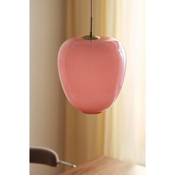 Rozā/misiņa krāsas stikla piekaramā lampa ar regulējamu spilgtumu ø 35 cm Artut – Jotex-image-2