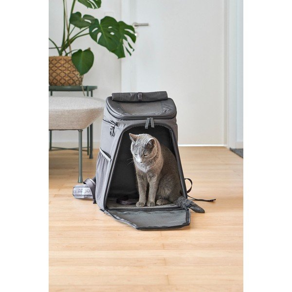 Tumši pelēka mugursoma mājdzīvniekiem 27x35 cm Zaino Asphalt – MiaCara-image-1