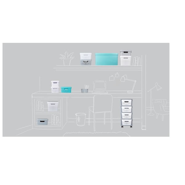 Balts/pelēks plastmasas plaukts uz riteņiem 29,5x65,5 cm Infinity – Curver-image-4