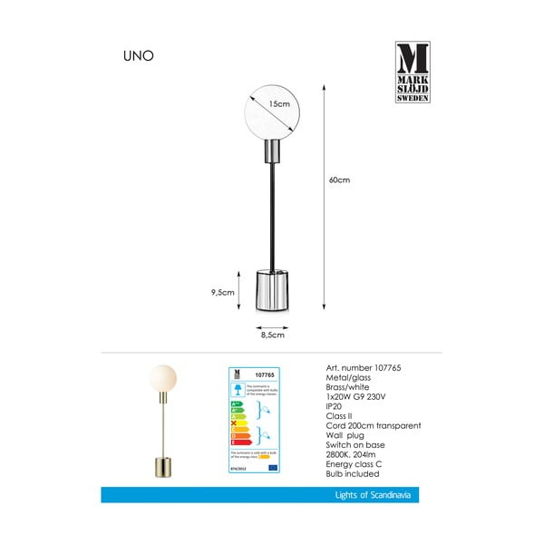 Galda lampa no misiņa Markslöjd Uno Table Brass-image-2