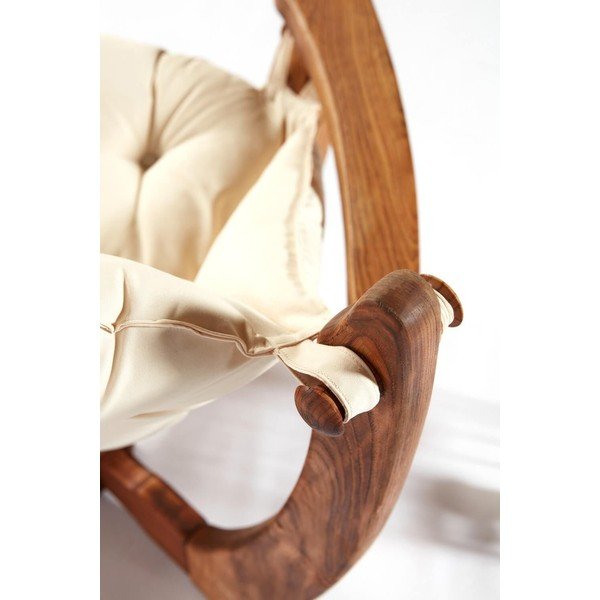 Krēmkrāsas/dabīga toņa masīvkoka dārza atpūtas krēsls Relax – Floriane Garden-image-1