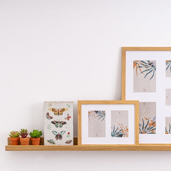 Dabīga toņa sienas plaukts bildēm ar ozolkoka imitāciju 80 cm – Casa Selección-image-1