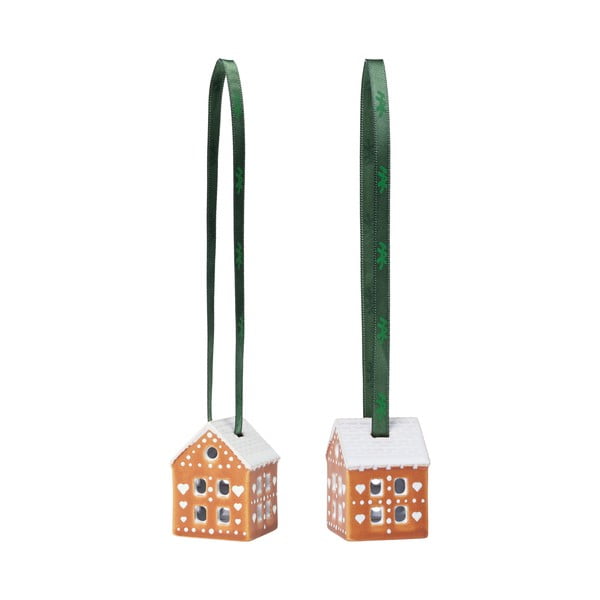 Keramikas Ziemassvētku eglītes rotājumi (2 gab.) 5 cm Gingerbread – Kähler Design-image-2