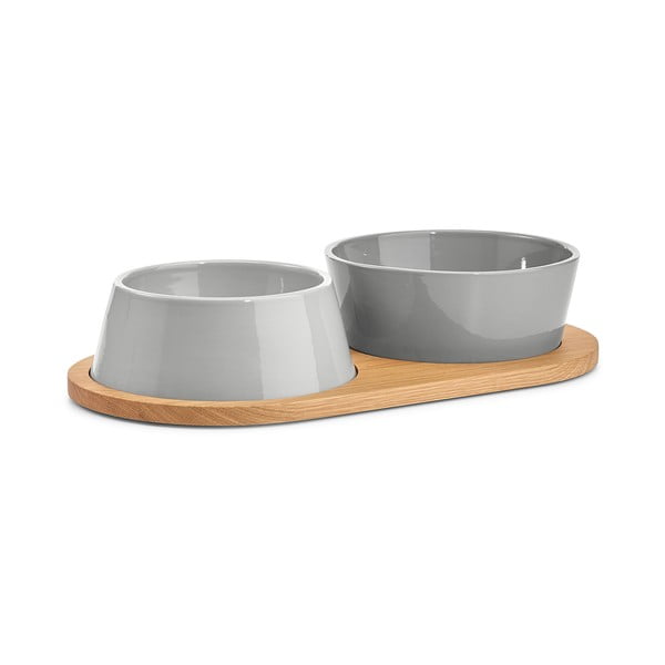 Porcelāna mājdzīvnieku bļodiņas (2 gab.) ø 17 cm Doppio Concrete S/M – MiaCara-image-3