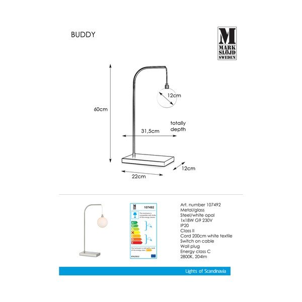 Metāla galda lampa Markslöjd Buddy-image-2