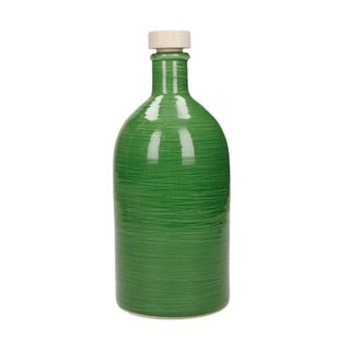 Zaļā keramikas pudele Brandani Maiolica eļļai, 500 ml