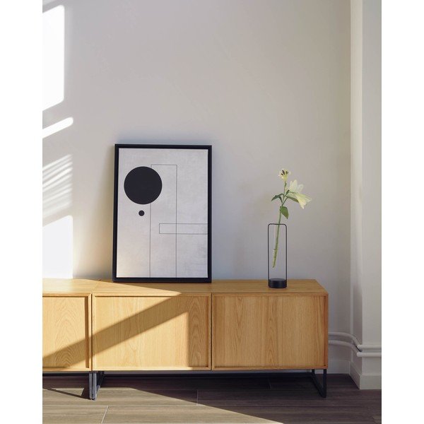 Dabīga toņa TV galdiņš ar ozolkoka imitāciju 112x51x42 cm Taiana – Kave Home-image-2