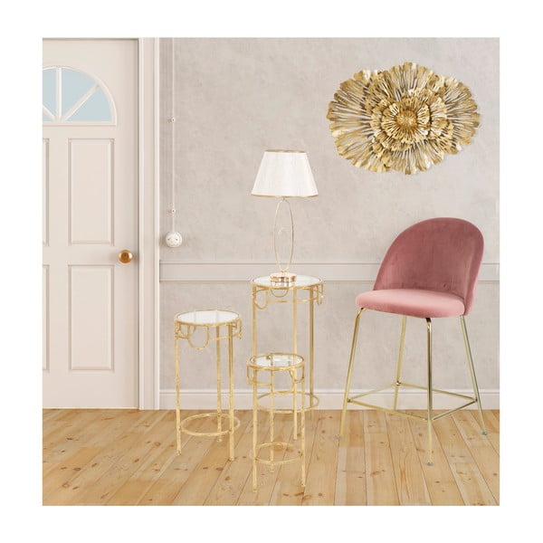 Balta galda lampa ar zeltītu dizainu Mauro Ferretti Flush-image-1