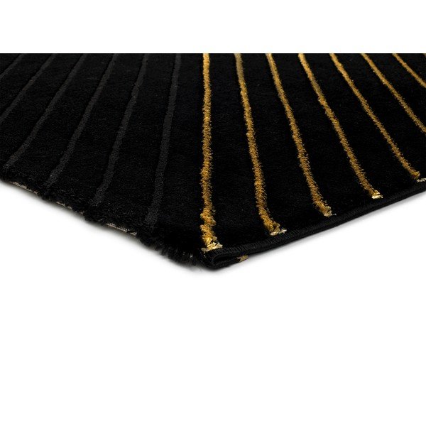 Melns paklājs Universal Gold Stripes, 140 x 200 cm-image-2