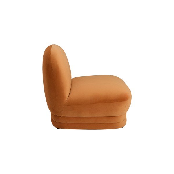 Oranžs samta atpūtas krēsls Cocos – Ellos Home-image-3