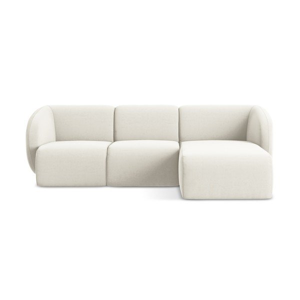 Bēšs samta stūra dīvāns (ar labo stūri/ar zvilni) Lani – Makamii