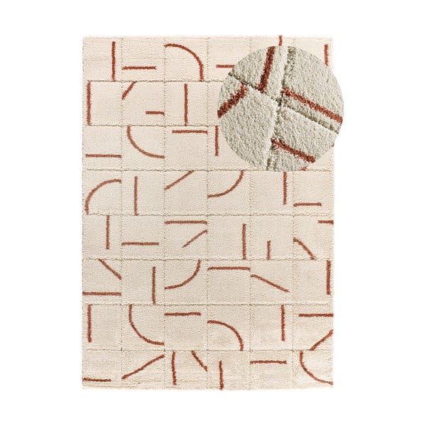 Ķieģeļu sarkans/krēmkrāsas paklājs 160x230 cm Brenda – Universal