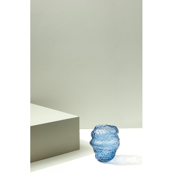 Gaiši zila stikla rokām darināta vāze (augstums 18 cm) Aurora – Hübsch-image-3