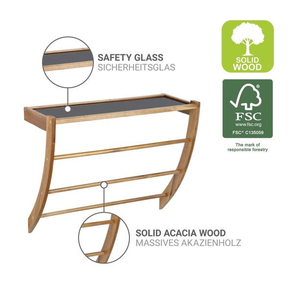 Tumša dabīga toņa koka sienas dvieļu turētājs Fondi – Wenko-image-3