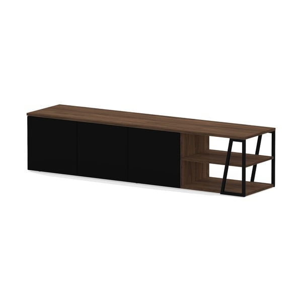 Melns riekstkoka imitācijas TV galdiņš 190x45 cm Albi – TemaHome-image-2