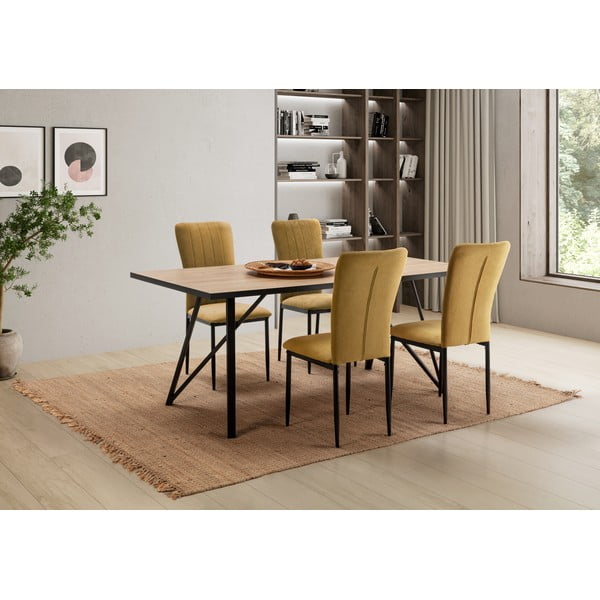 Sinepju dzelteni pusdienu krēsli (4 gab.) Holly – Marckeric-image-1