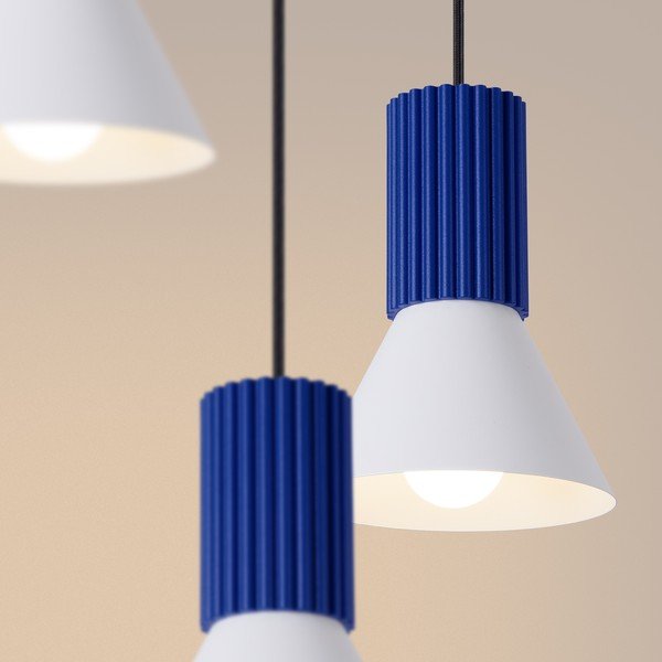 Zila metāla piekaramā lampa ø 30 cm Niru – Sollux-image-3