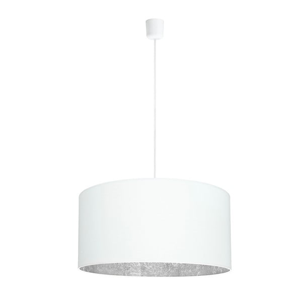 Balta griestu lampa ar sudraba detaļām Sotto Luce Mika, Ø 50 cm