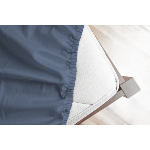 Zils flaneļa palags ar gumiju 90x200 cm – Good Morning-image-1