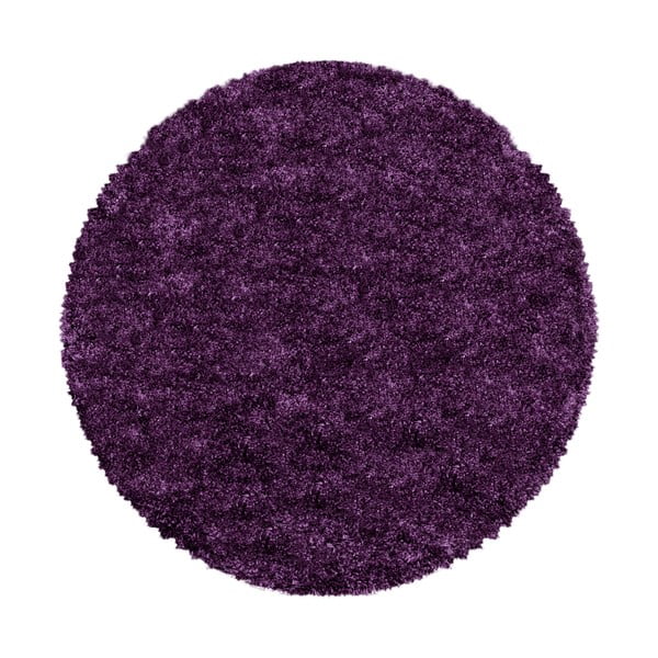 Tumši violets apaļš paklājs ø 120 cm Fluffy – Ayyildiz Carpets