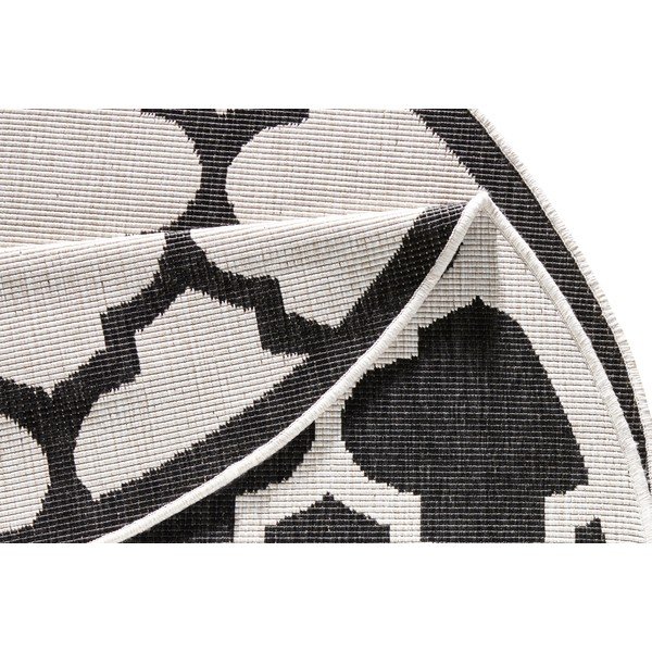 Melns un krēmkrāsas āra paklājs NORTHRUGS Palermo, ⌀ 200 cm-image-4
