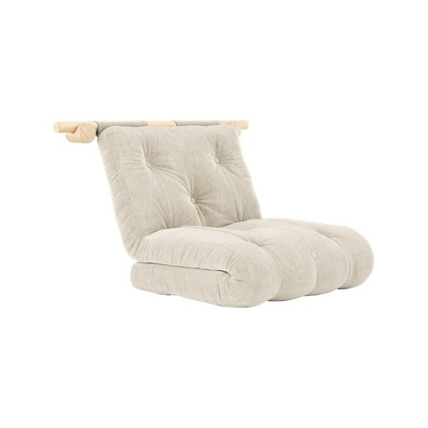 Krēmkrāsas velveta atpūtas krēsls Hooked – Karup Design