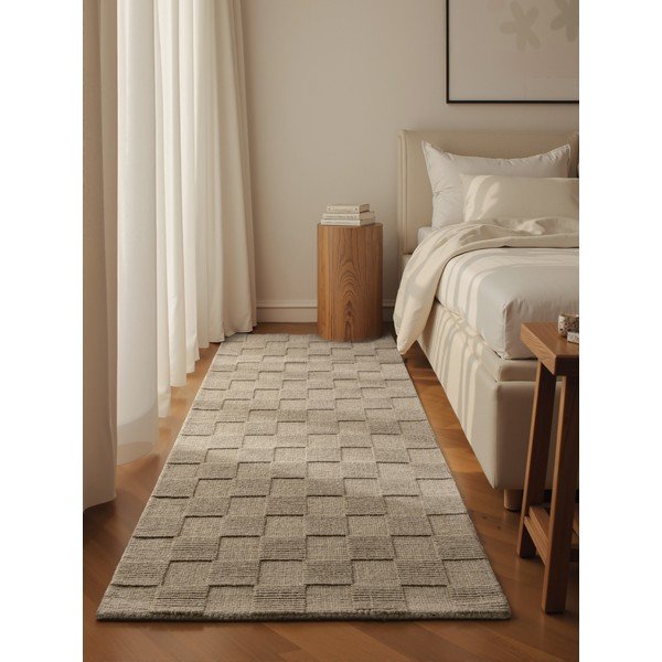 Bēšs ar rokām darināts vilnas celiņa paklājs 80x200 cm Scala – Villeroy&Boch-image-1