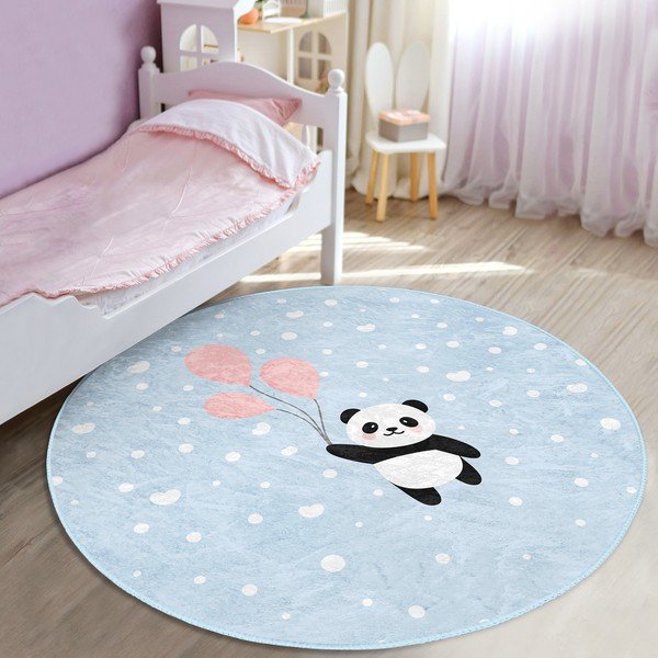 Gaiši zils bērnu paklājs ø 80 cm Comfort – Mila Home-image-1