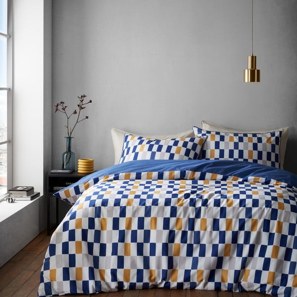 Vienguļamā kokvilnas gultas veļa 135x200 cm Oblong Checkerboard – Content by Terence Conran