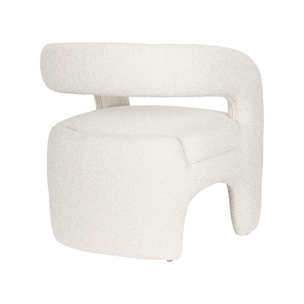 Balts atpūtas krēsls no buklē auduma Nova – White Label-image-4