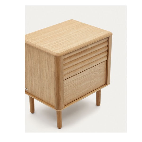 Dabīga toņa naktsskapītis ar ozolkoka imitāciju Lenon – Kave Home-image-4