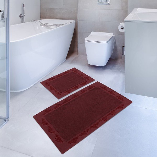2 bordo krāsas vannas paklājiņu komplekts Hobby Sapphire-image-1
