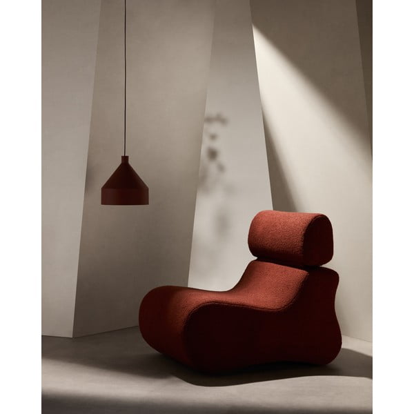 Terakotas oranžs atpūtas krēsls no buklē auduma Club – Kave Home-image-1