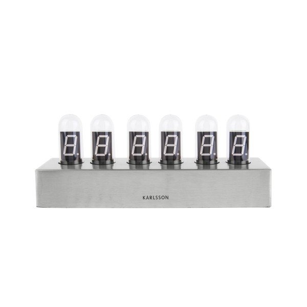 Karlsson Cathode digitālais pulkstenis uz sudraba pamatnes-image-1