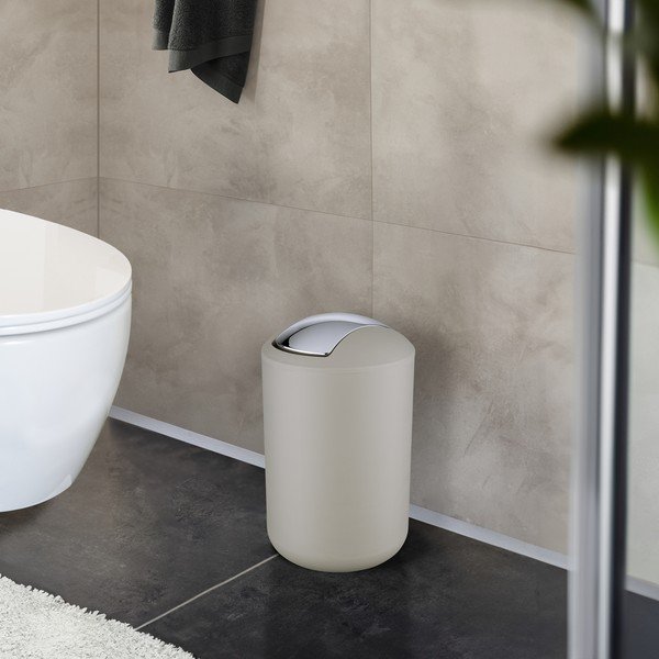 Pelēkbrūna plastmasas atkritumu tvertne 6,5 l Brasil – Wenko-image-1