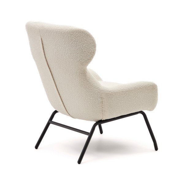 Krēmkrāsas atpūtas krēsls no buklē auduma Belina – Kave Home-image-2