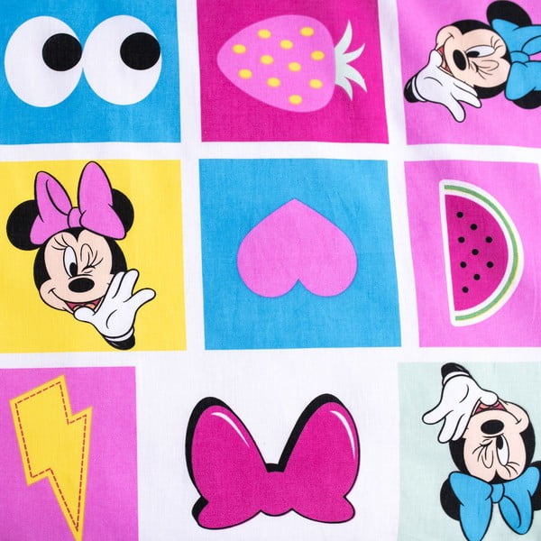 Rozā kokvilnas bērnu gultas veļa 100x135 cm Minnie "Sweet" – Jerry Fabrics-image-4