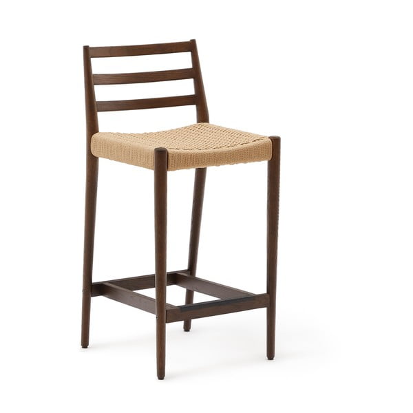 Brūns/dabīga toņa ozola masīvkoka bāra krēsls (sēdekļa augstums 70 cm) Analy – Kave Home