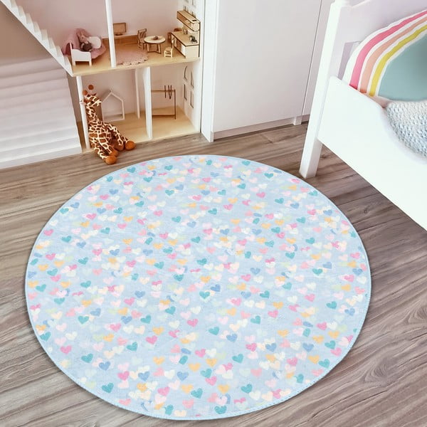 Gaiši zils bērnu paklājs ø 80 cm Comfort – Mila Home-image-2