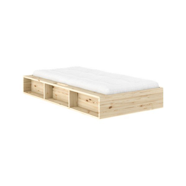 Gaiša dabīga toņa priedes masīvkoka vienvietīga gulta bez galvgaļa ar redelēm 90x200 cm Ziggy – Karup-image-1