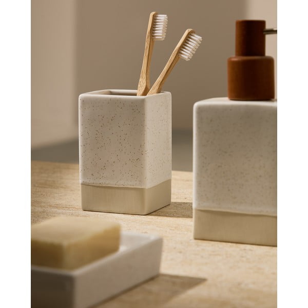 Krēmkrāsas keramikas ziepju trauks Careli – Kave Home-image-4