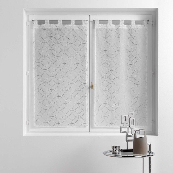 Balti/pelēki dienas aizkari (2 gab.) 60x90 cm Olympia – douceur d'intérieur-image-2