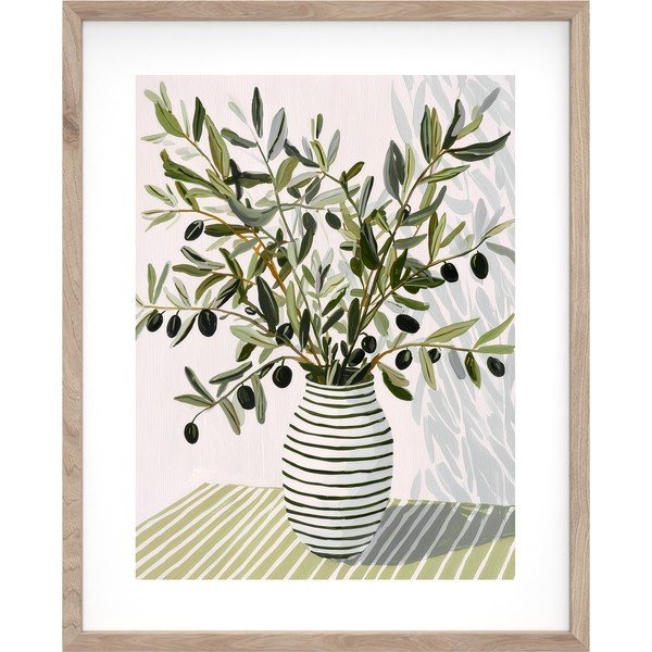 Drukāta glezna ar rāmi 40x50 cm Olive Bunch II – Styler