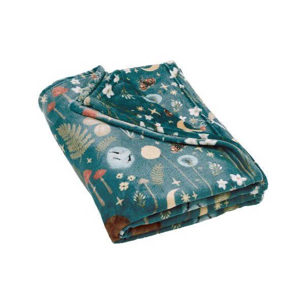 Zaļš mikroplīša pleds 130x170 cm Enchanted Twilight Animals – Catherine Lansfield
