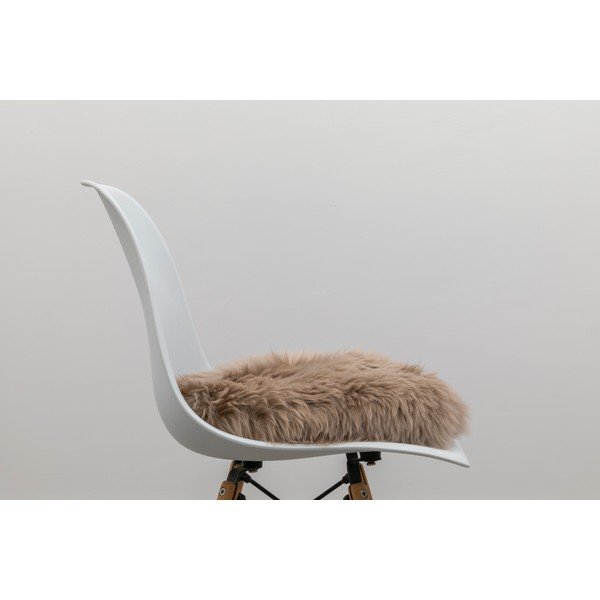 Bēšs aitādas krēsla sēdekļa paliktnis Native Natural Round, ⌀ 40 cm-image-2