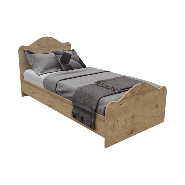 Dabīga toņa vienvietīga gulta 90x190 cm Lefkas – Kalune Design
